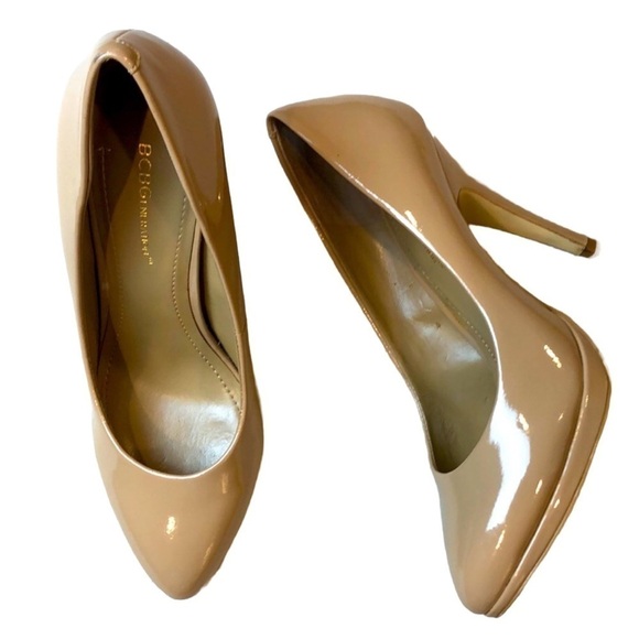BCBG Stiletto Nude Platform Heels - Picture 1 of 9
